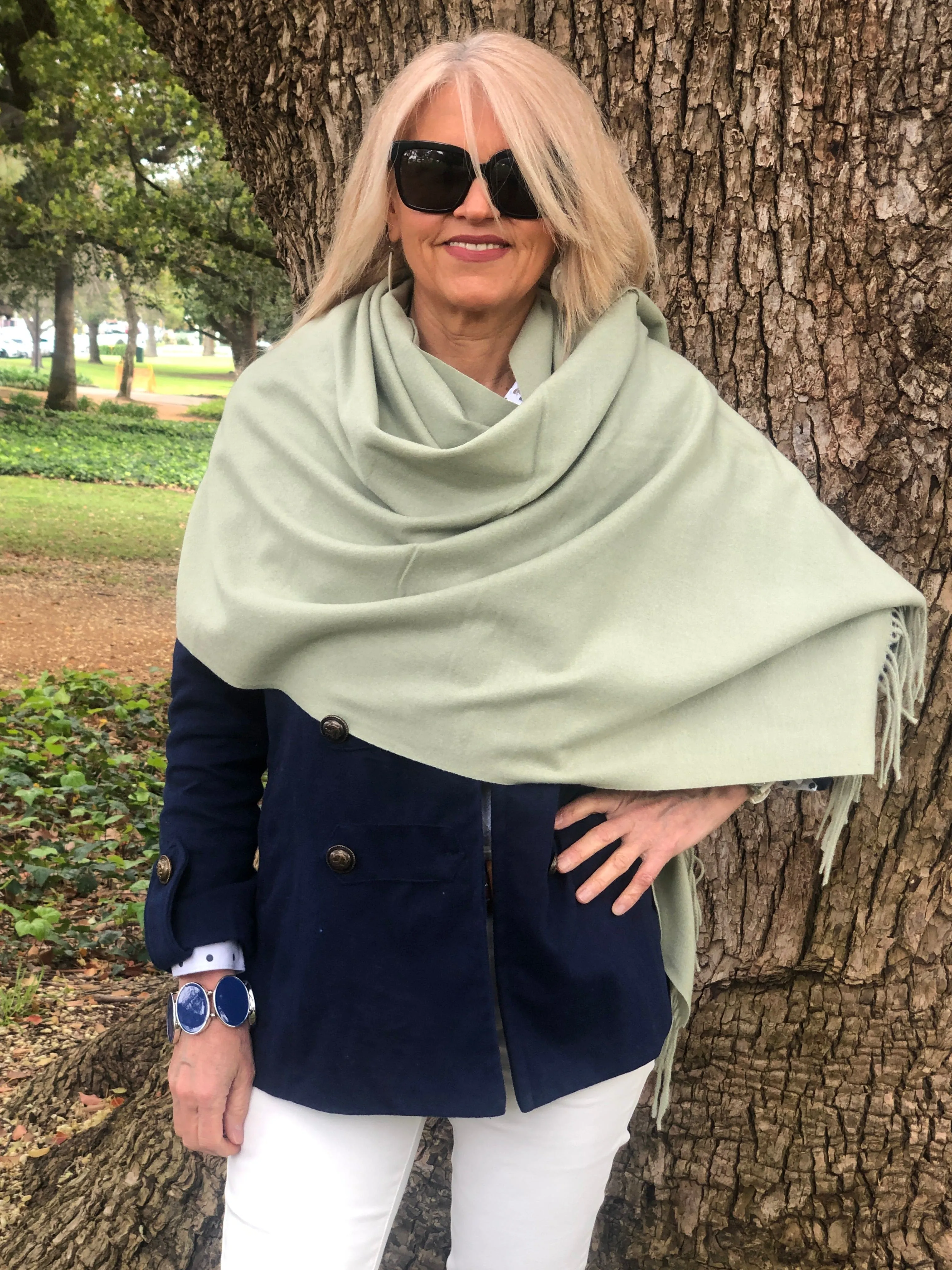 💥  Pashmina Shawl Sage Green - Extra Warmth