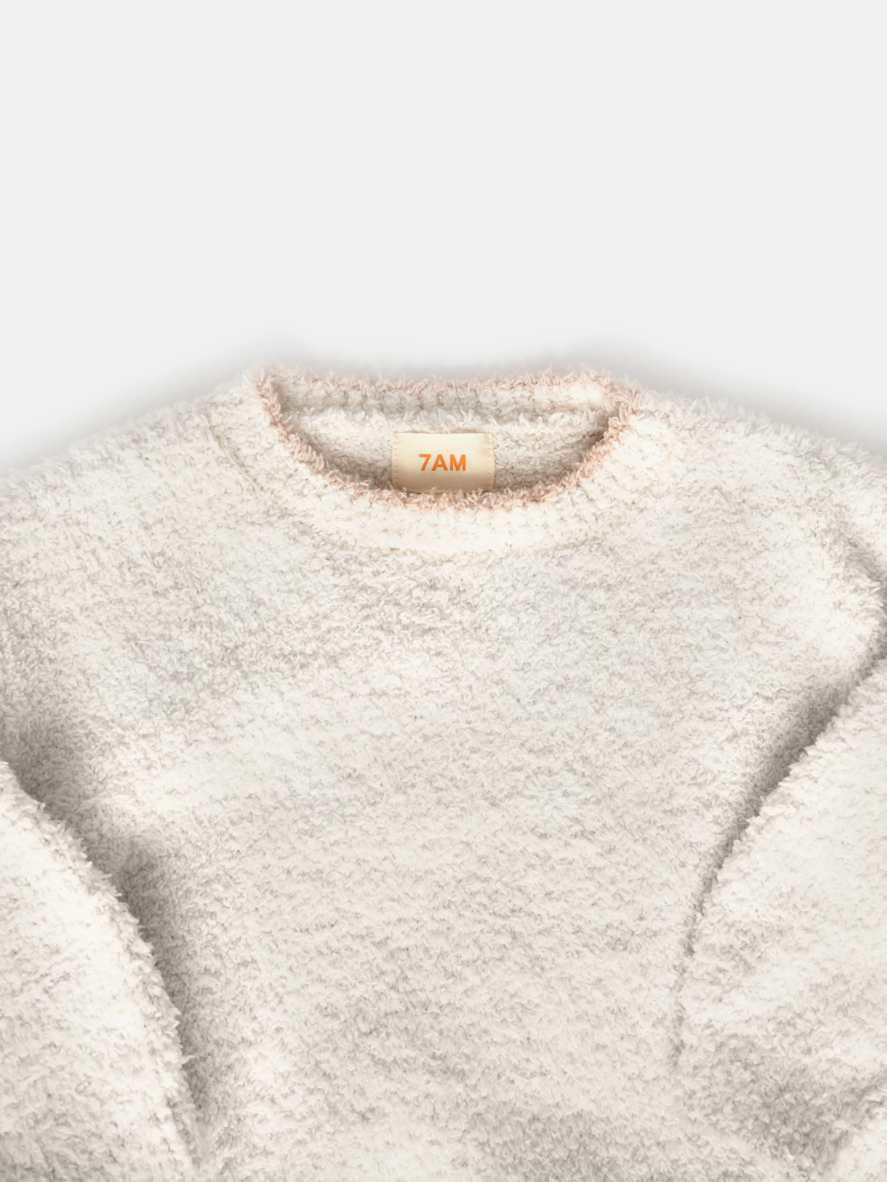 7AM Enfant Baby Fuzzy Boxy Sweater in Ivory