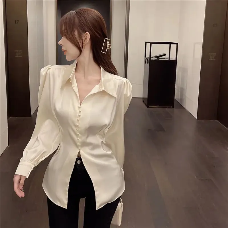 Aiertu Office Ladies Blazer Jacket Women Turn Down Collar Single Breasted Korean Casual White Vintage Outerwear Stylish Tops