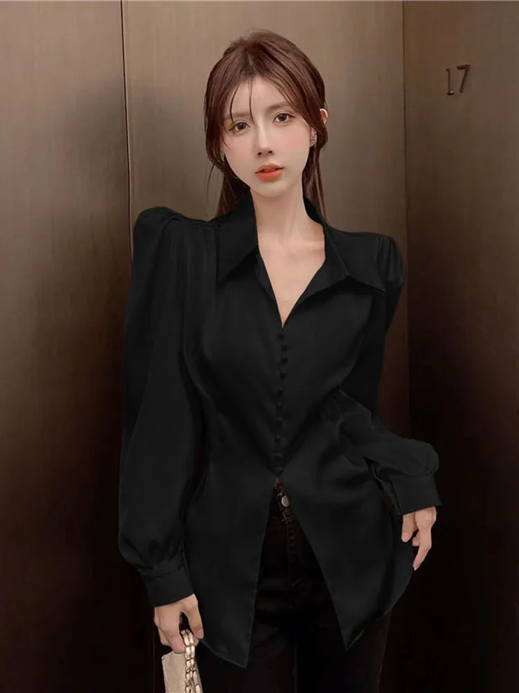 Aiertu Office Ladies Blazer Jacket Women Turn Down Collar Single Breasted Korean Casual White Vintage Outerwear Stylish Tops