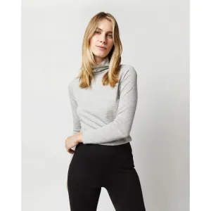 Ann Mashburn Superfine Funnel-Neck Sweater Silver Cashmere Silver Cashmere