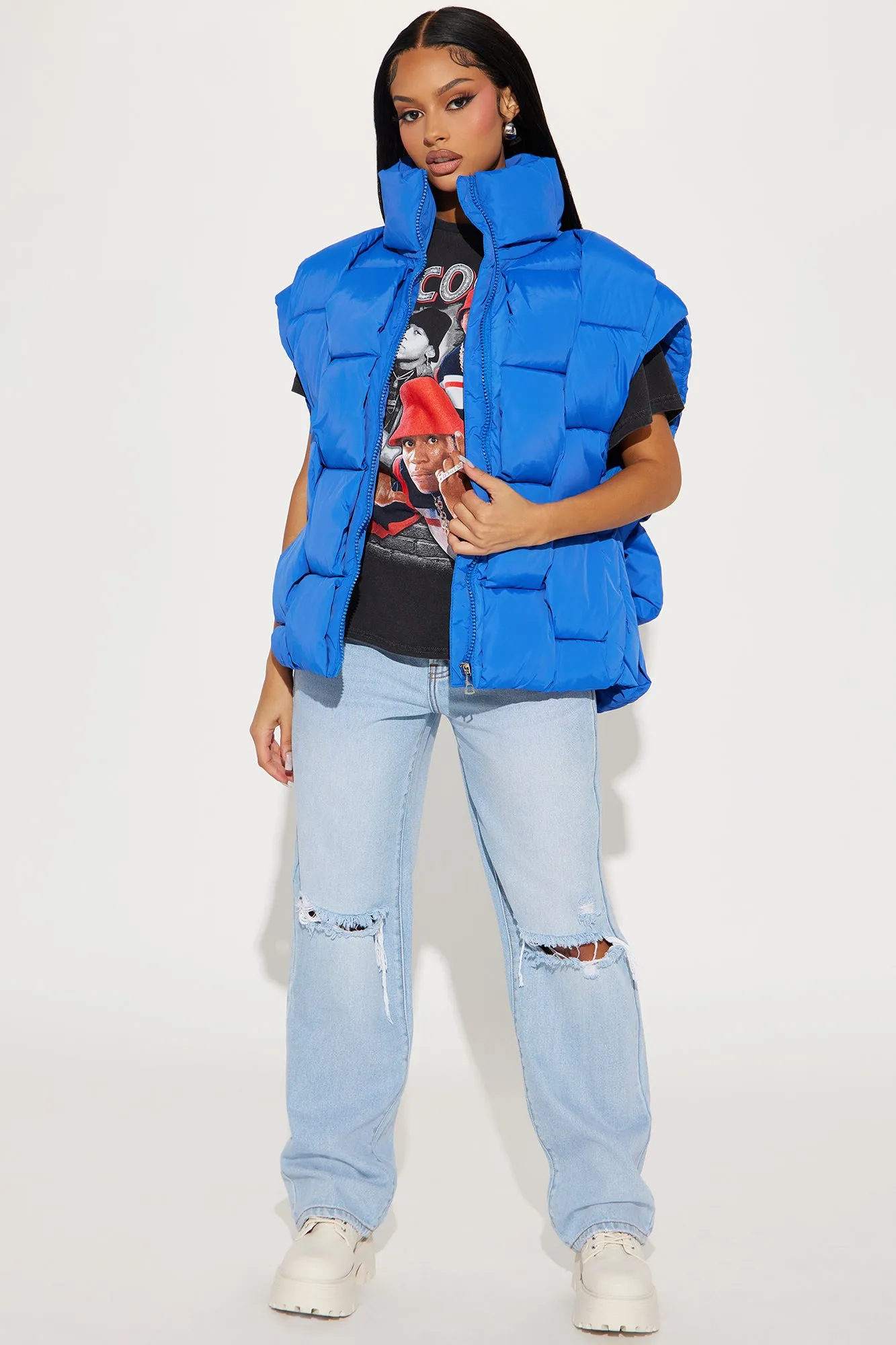 Basket Case Puffer Vest - Blue