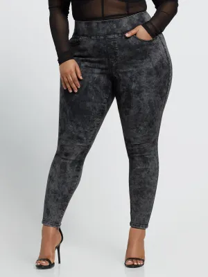 Black Acid Wash High-Rise Jeggings