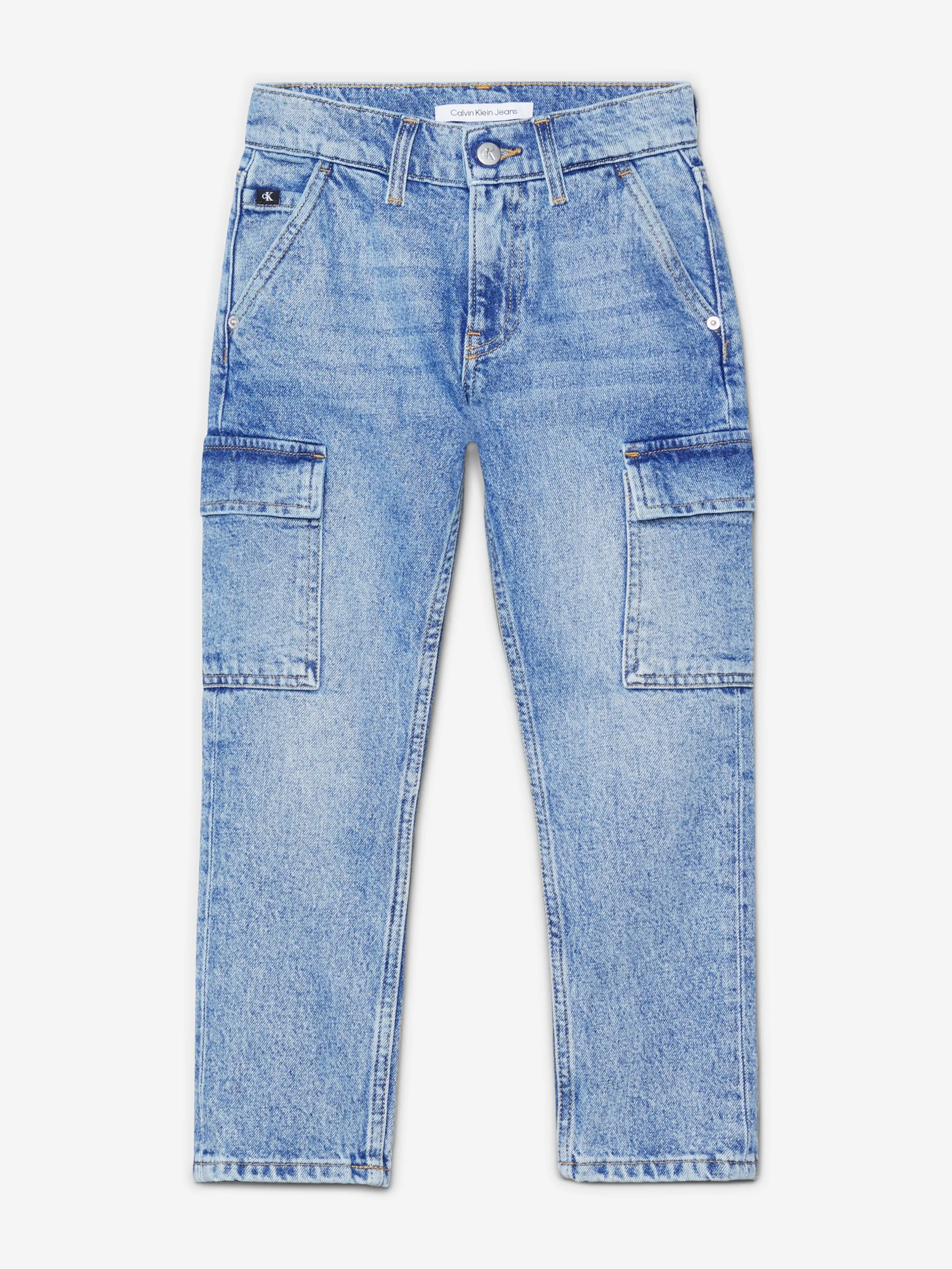 Calvin Klein Boys Dad Iconic Denim Jeans in Blue