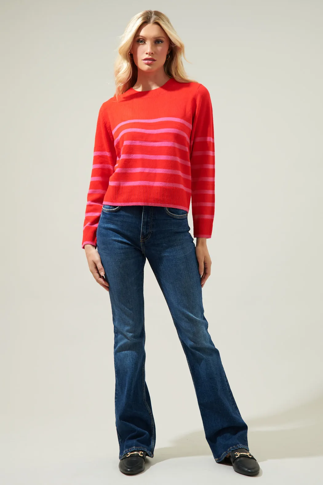 Chantilly Striped Cropped Sweater