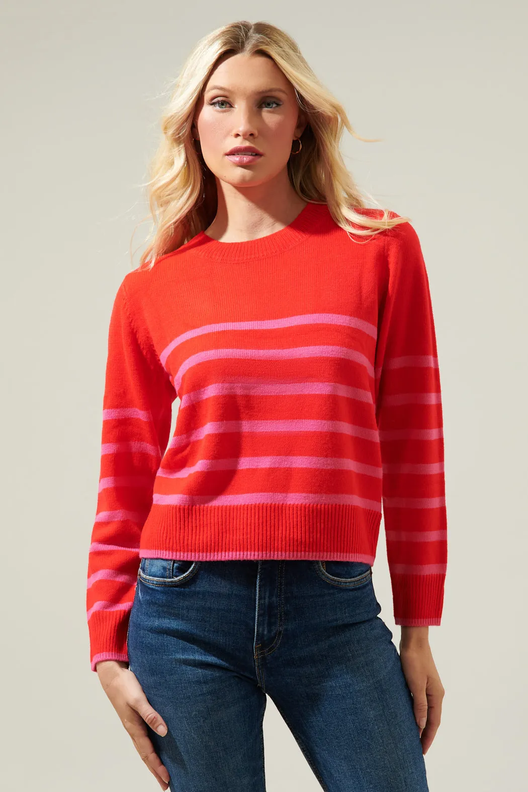 Chantilly Striped Cropped Sweater