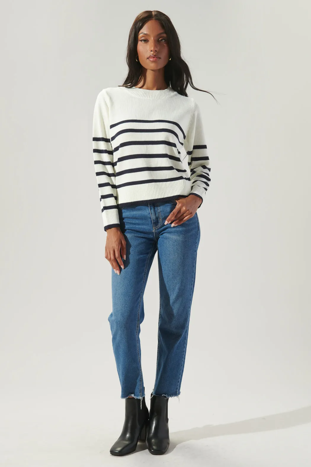 Chantilly Striped Cropped Sweater