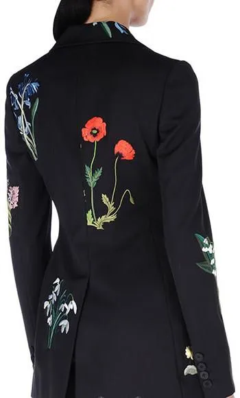 'Charlene' Floral Embroidered Blazer/Jacket & Pant Set