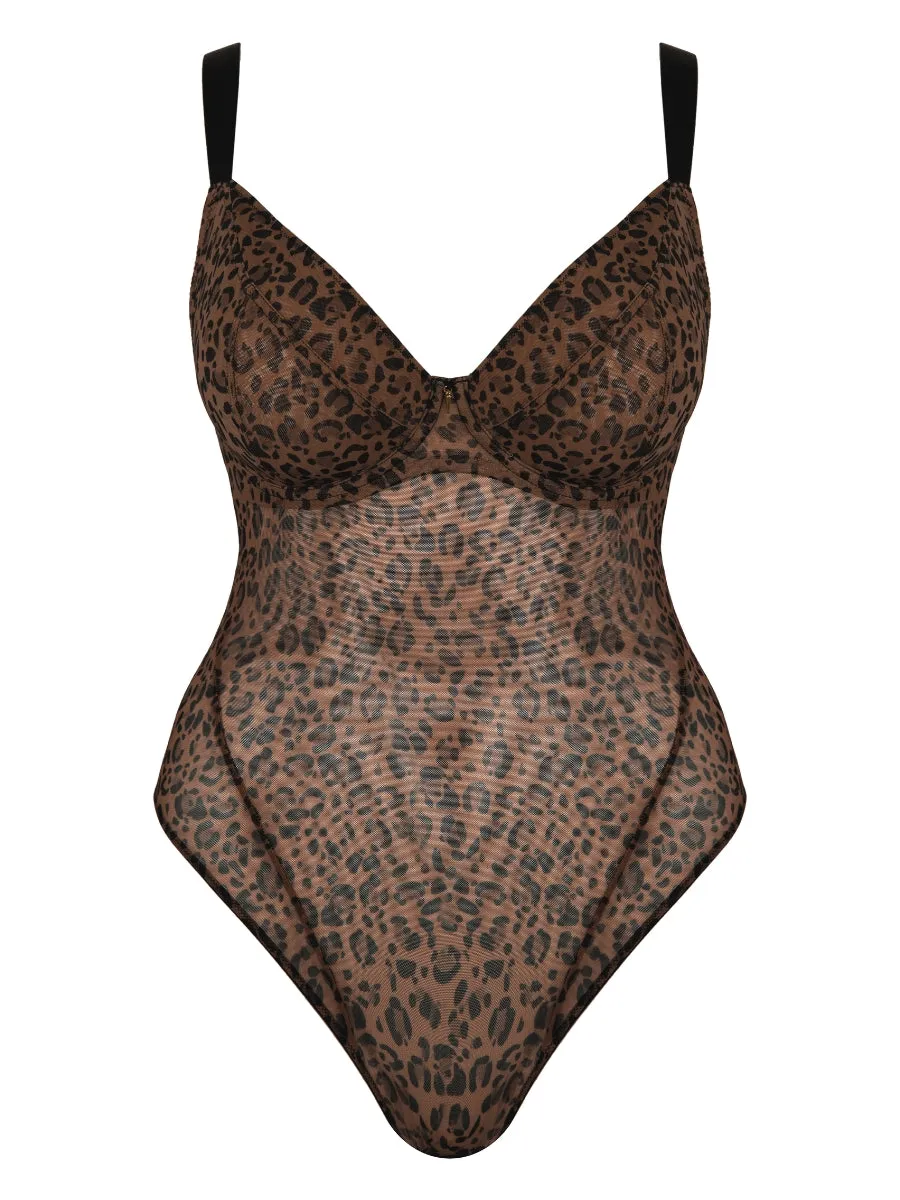 Cool Cat Bodysuit - Leopard Brown