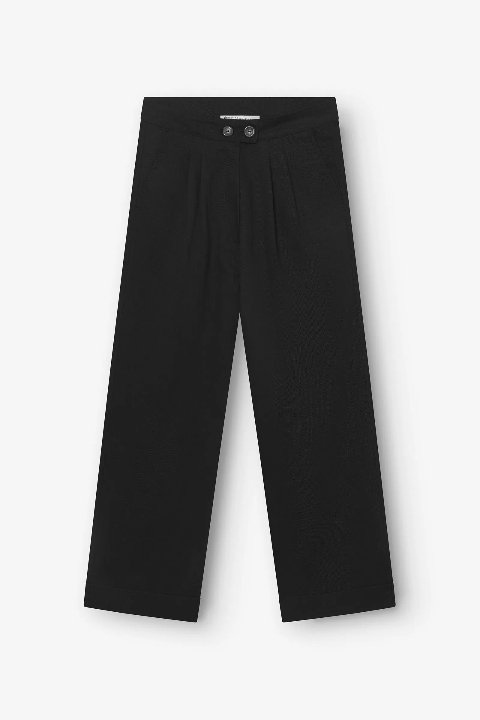 Cropped Pleated Pants Black