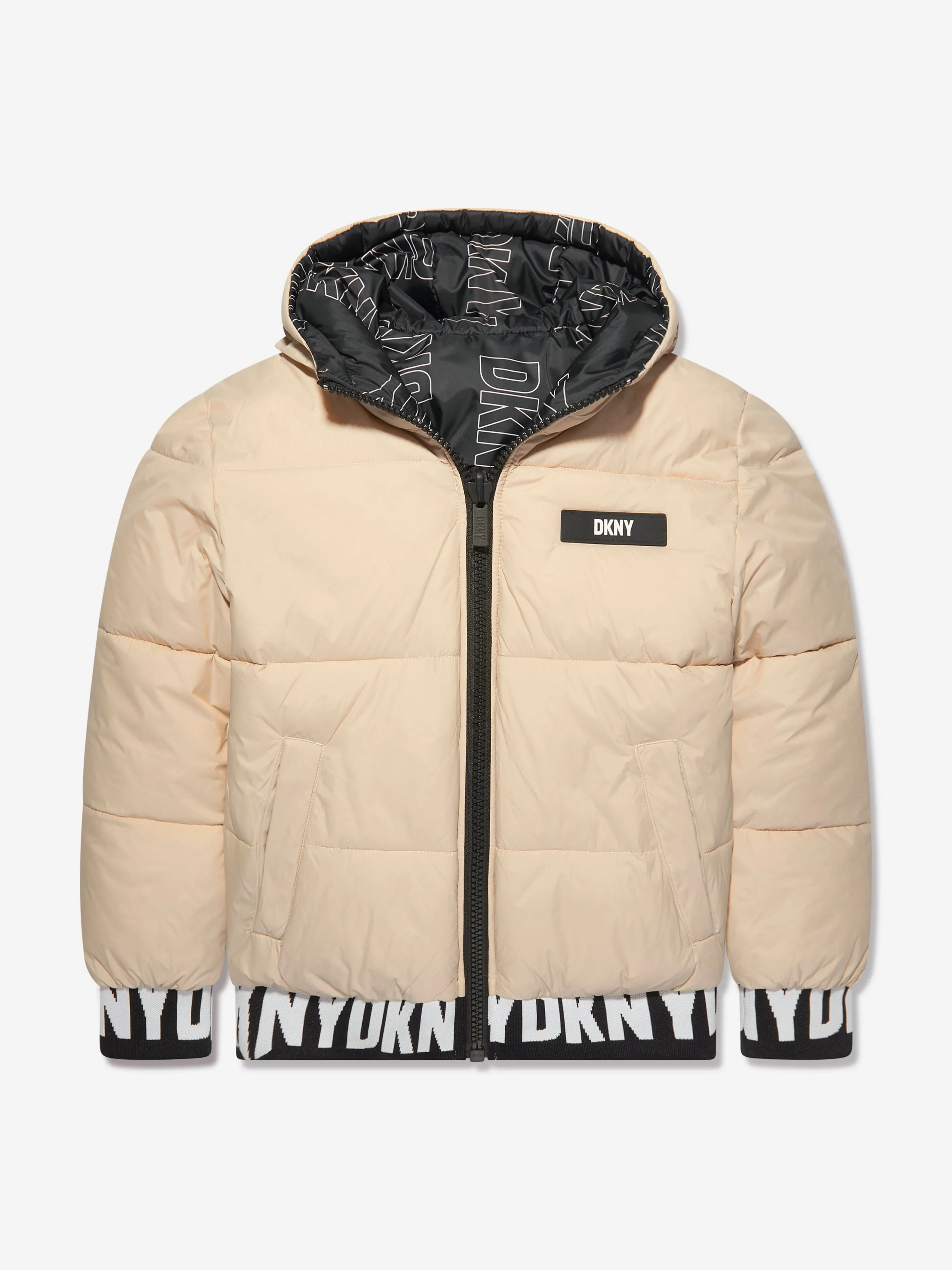 DKNY Kids Reversible Puffer Jacket in Black