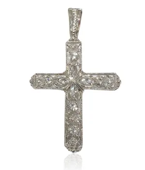 Elegant Silver Cross Bag Charm