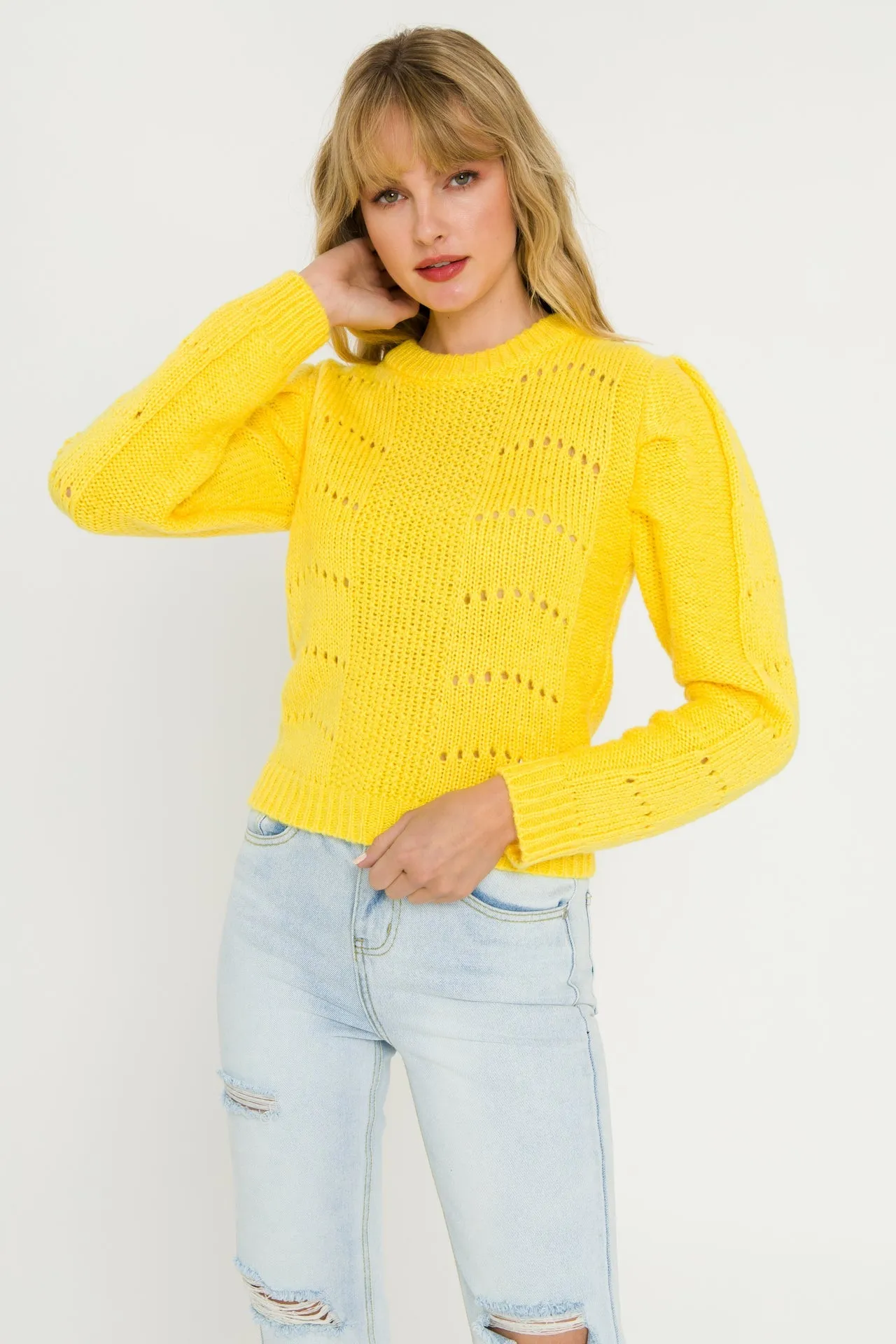 English Factory - Pleated Long Sleeve Sweater