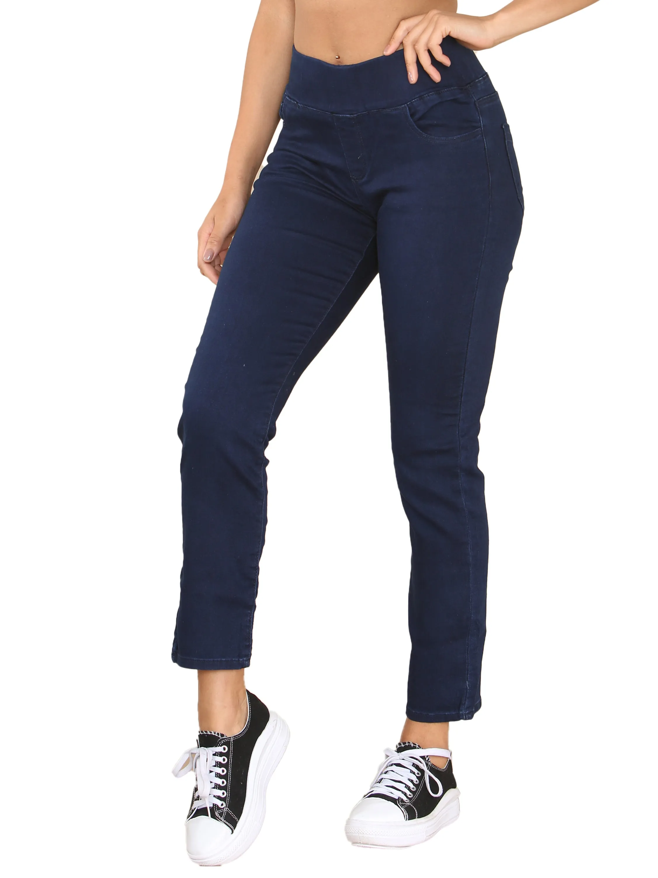 Enzo | Womens Wide Waist Jeans