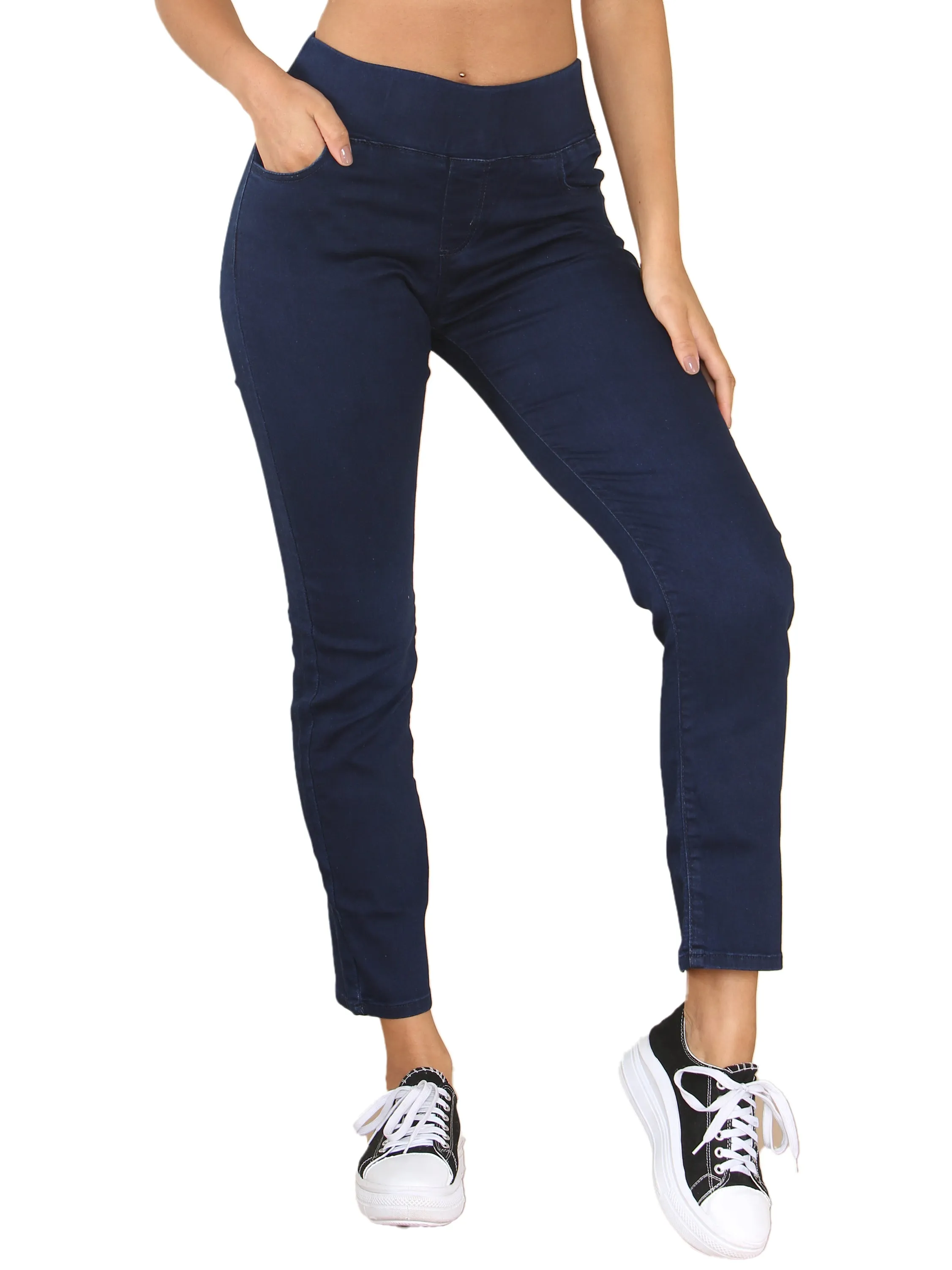 Enzo | Womens Wide Waist Jeans