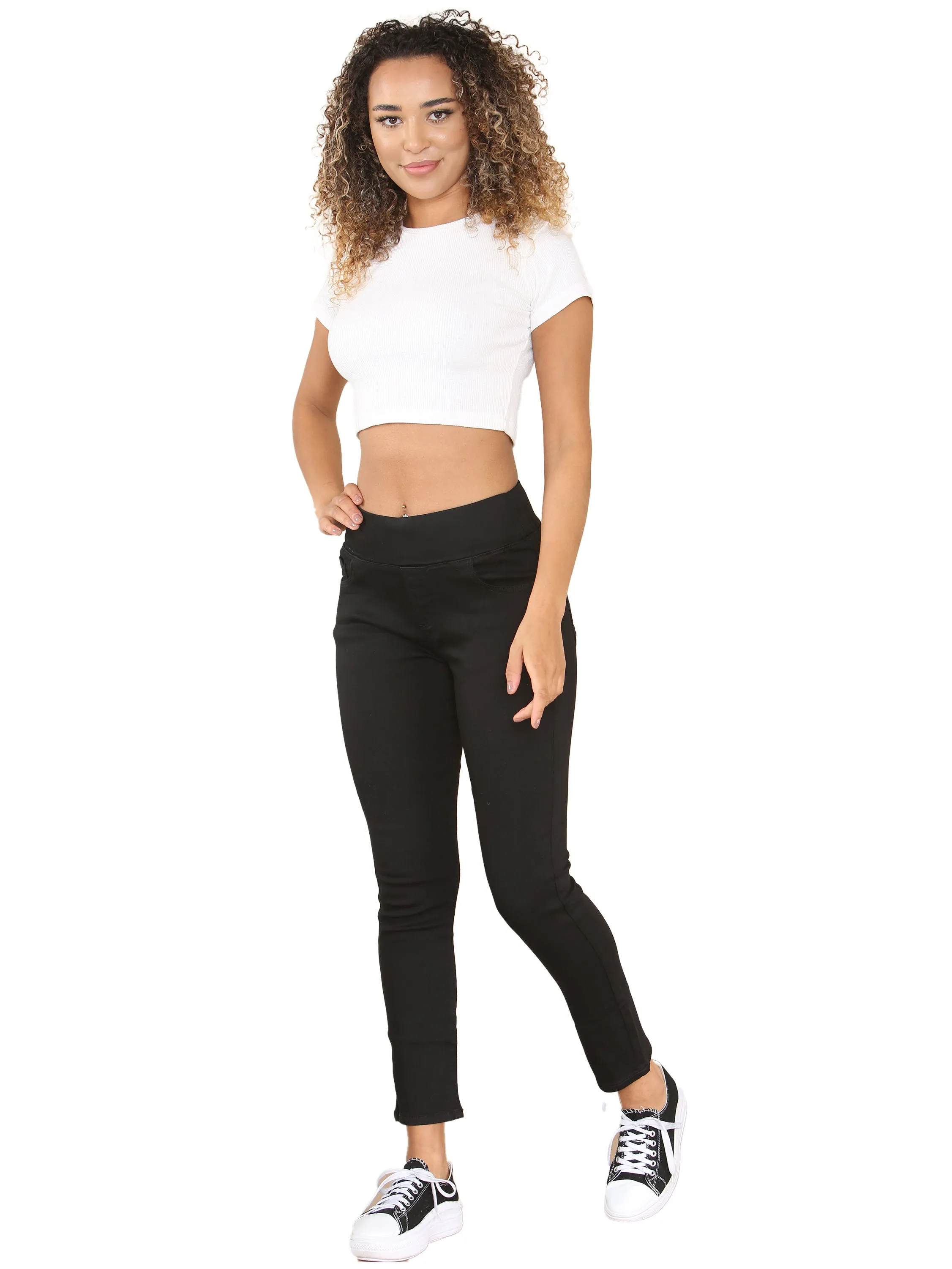 Enzo | Womens Wide Waist Jeans