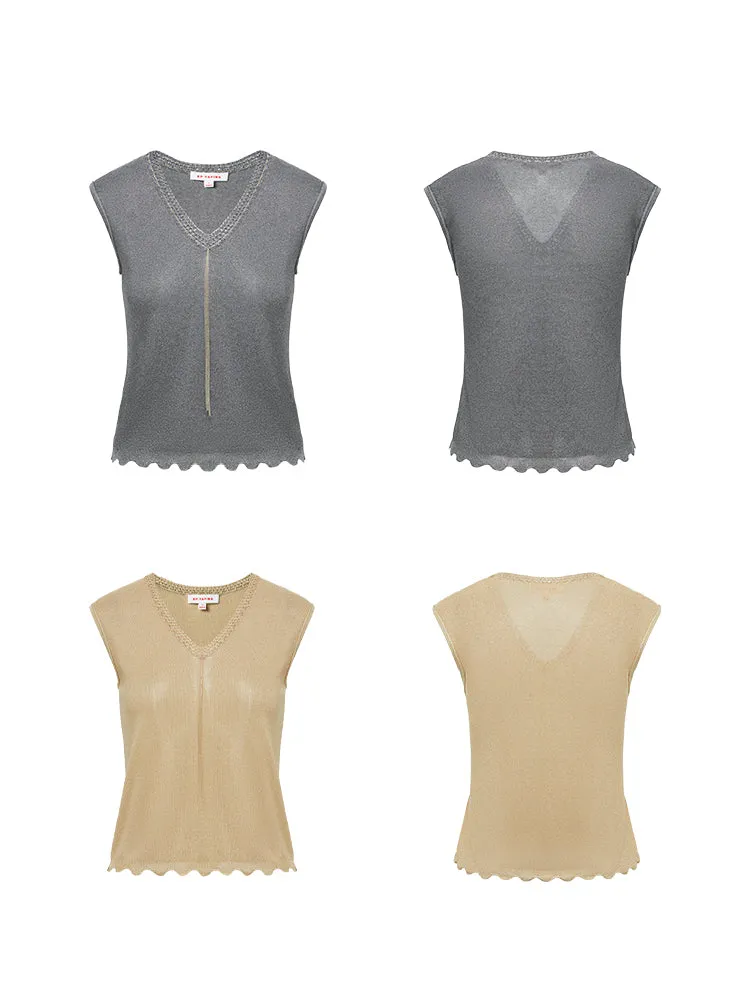 EP YAYING V-neck Slim Knit Vest