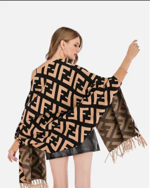 F Brown Wrap with Sleeves