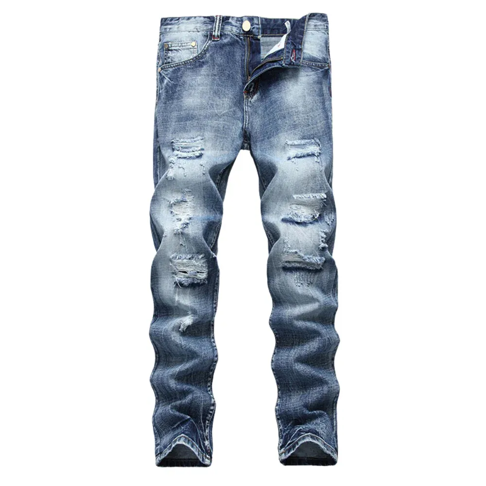 Fashionable Ripped Skinny Jeans for Men^