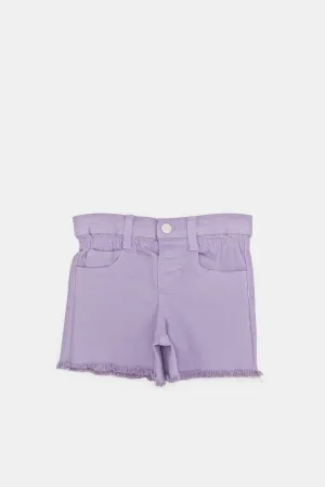 Infant Girls Lilac Paper Bag Shorts