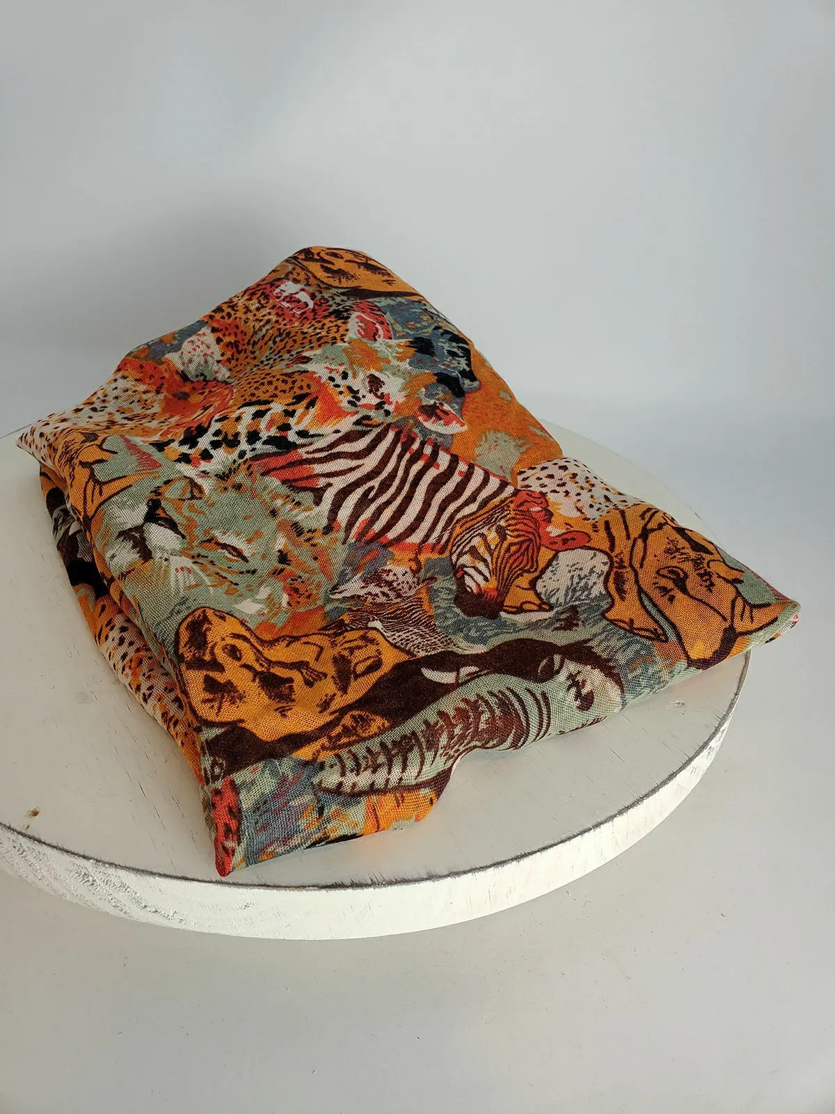 Into Africa Orange & Brown Animal Print Scarf