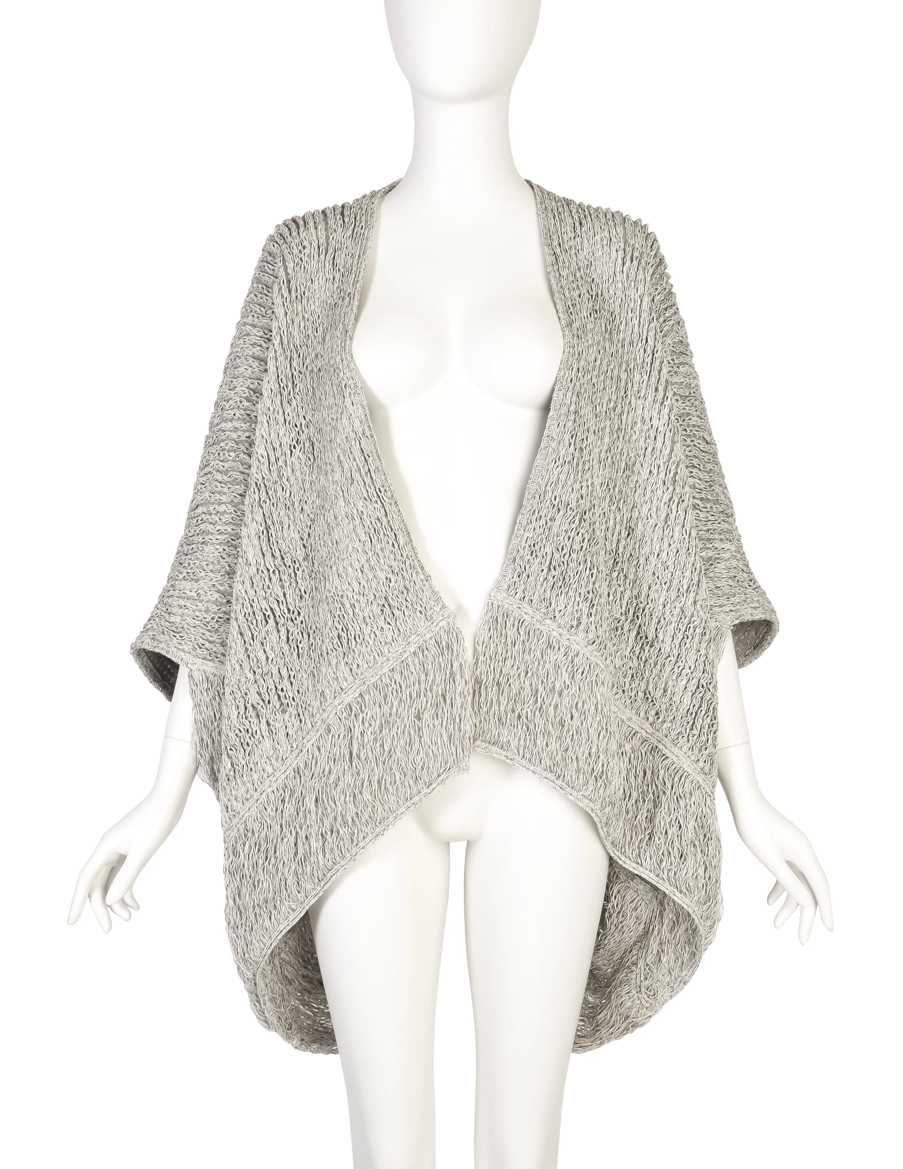 Issey Miyake Vintage SS 1984 Rare Special Grey White String Chain Weave Cocoon Jacket