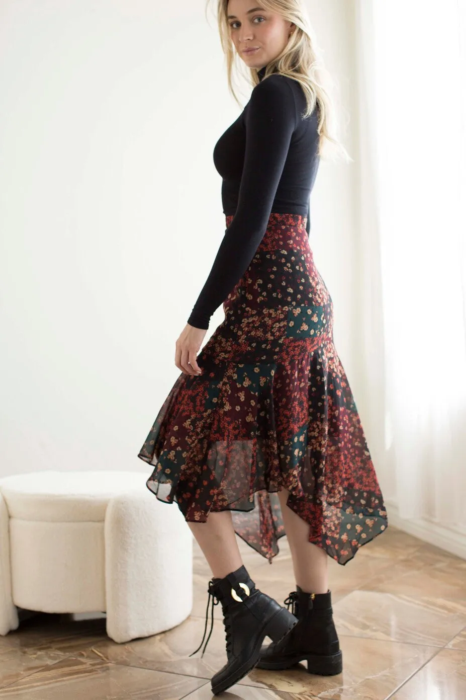 Kerchief Hem Skirt