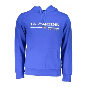 La Martina Chic Blue Embroidered Hooded Sweatshirt