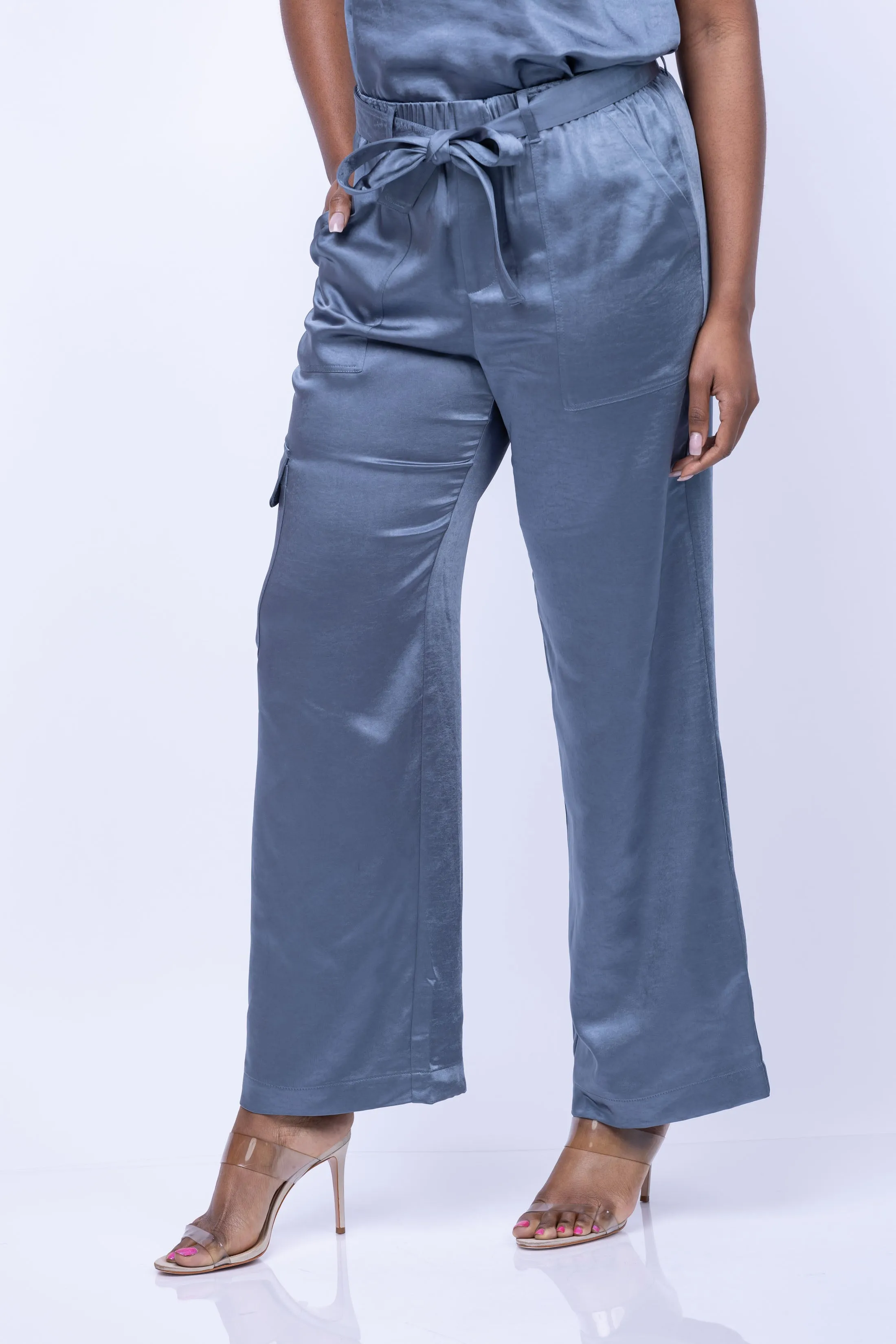 Lilla P Cargo Pant in Slate Blue