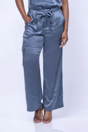 Lilla P Cargo Pant in Slate Blue