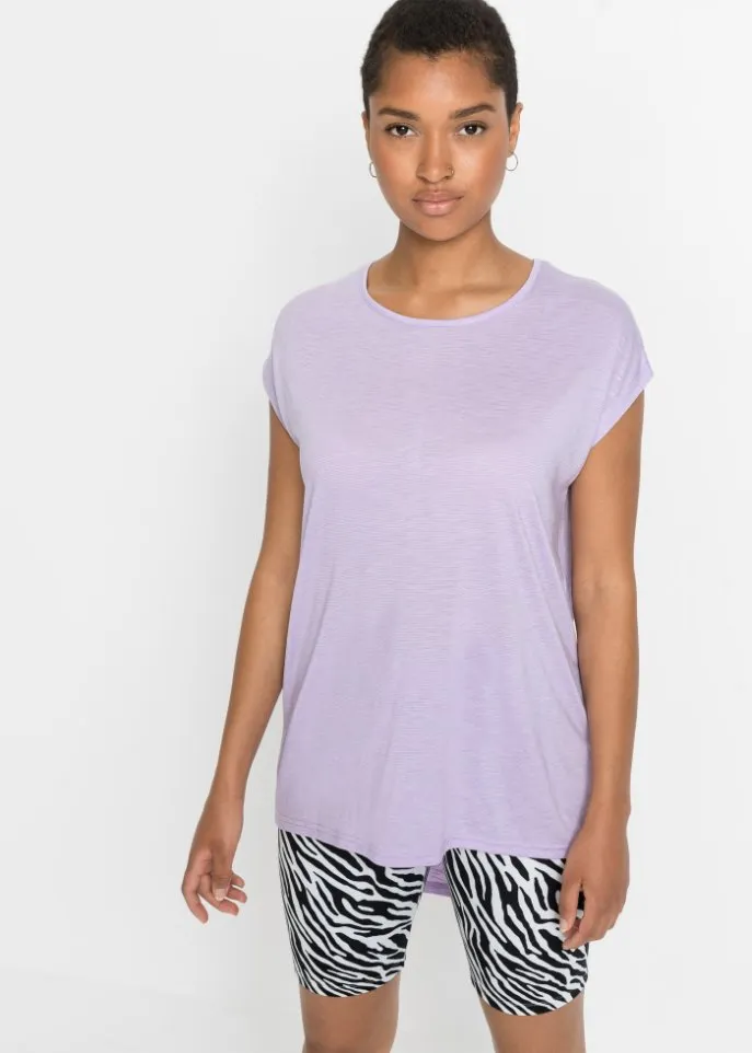 Long Shirt with Rounded Edge Rainbow, Lilac