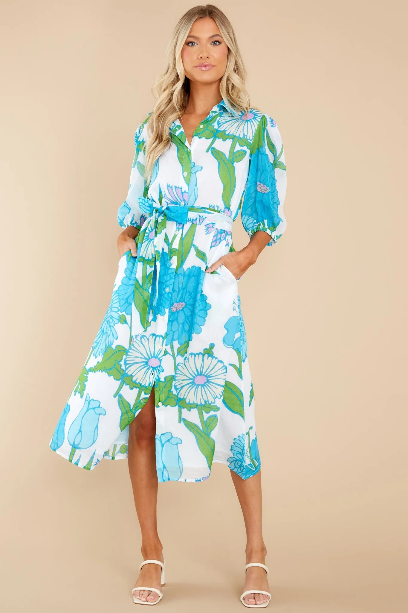 Margot Mod Floral Aqua Dress