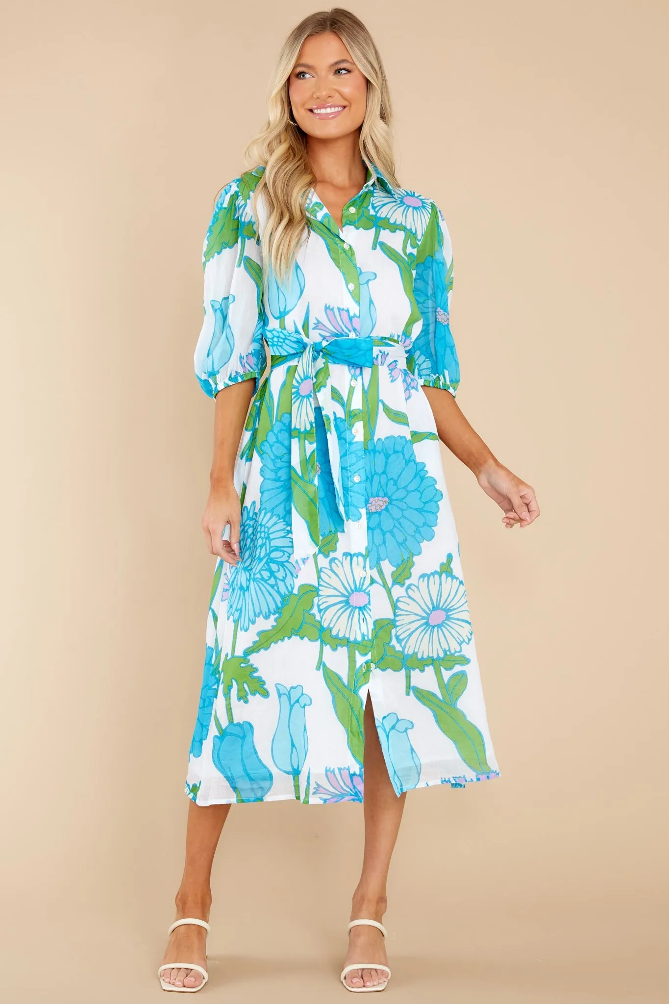 Margot Mod Floral Aqua Dress