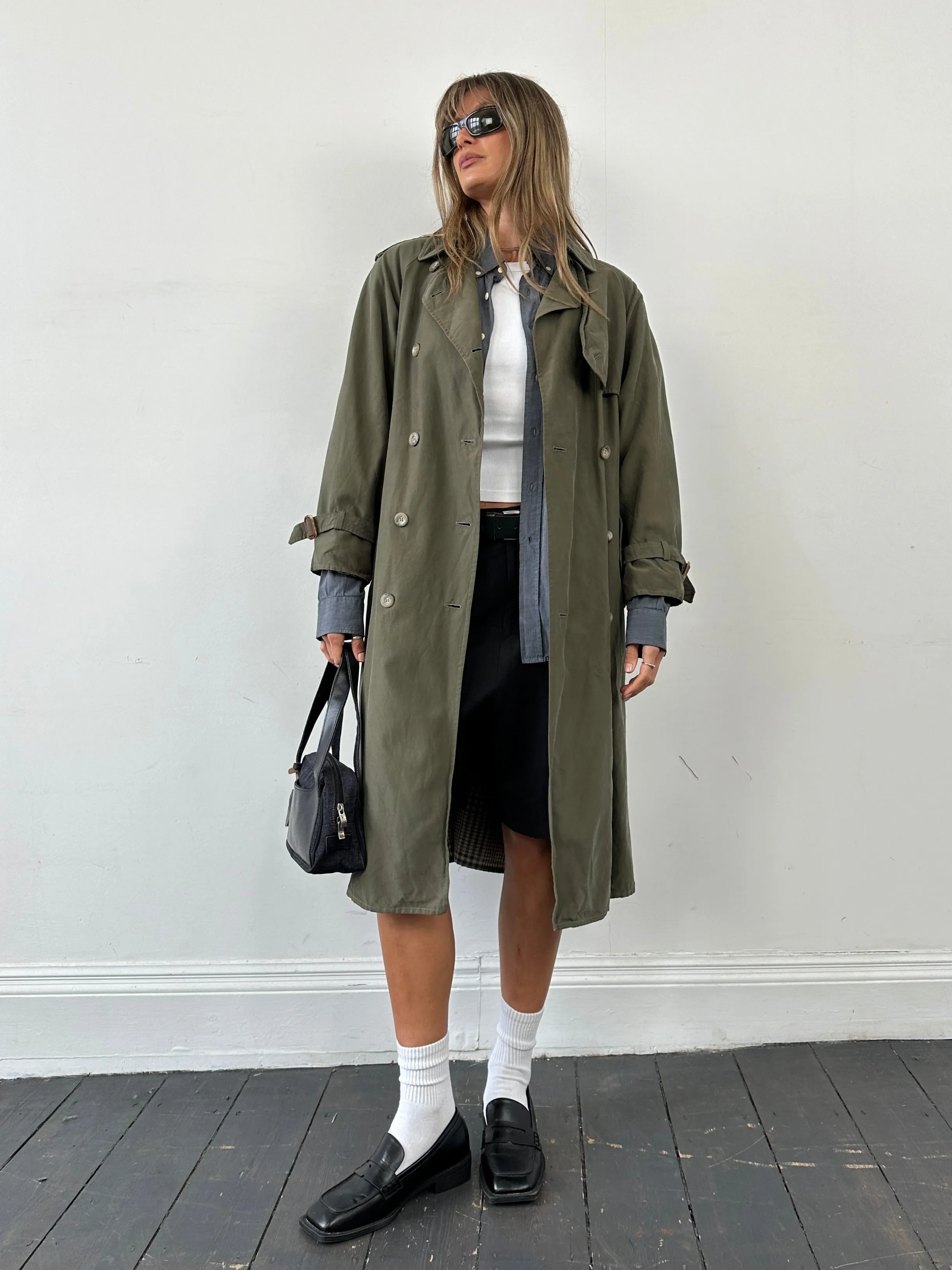 Max Mara Weekend Double Breasted Belted Trench Coat - M