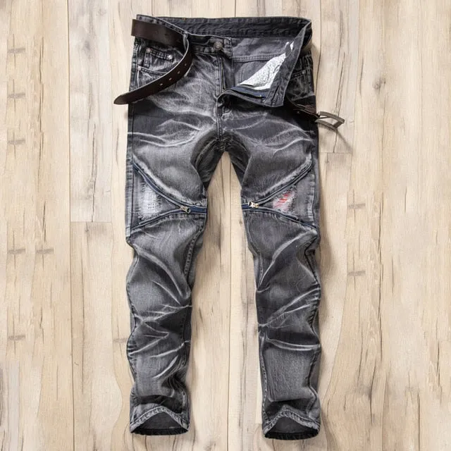 Men Rough Rider Biker Jeans