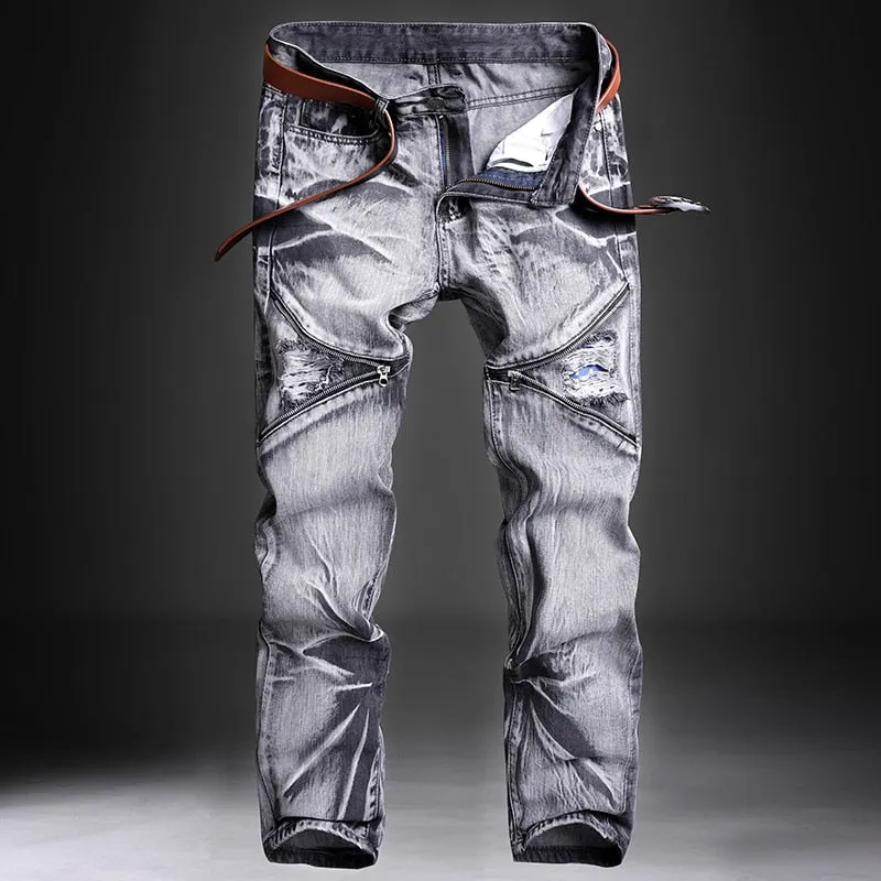 Men Rough Rider Biker Jeans