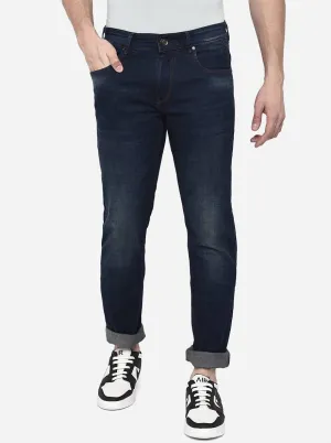 Mid Blue Solid Narrow Fit Jeans | Greenfibre