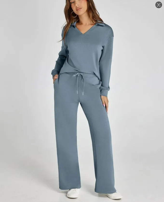 Morissette™ | Oversized Long Sleeve Top and Wide-Leg Pants Set