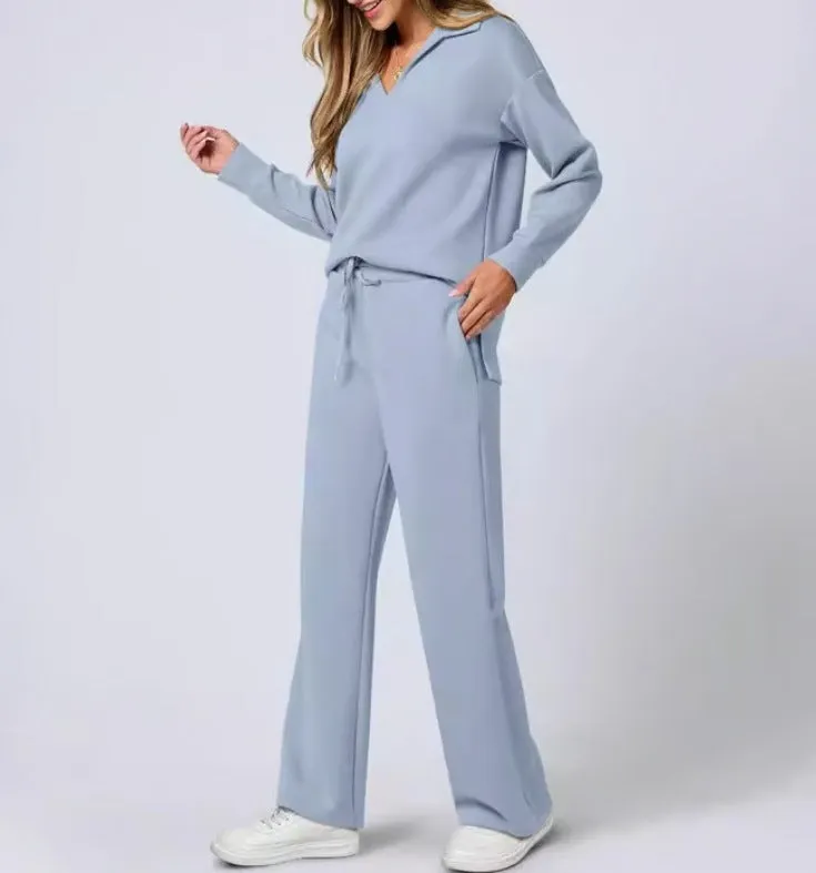 Morissette™ | Oversized Long Sleeve Top and Wide-Leg Pants Set