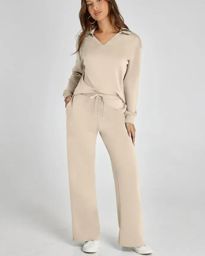 Morissette™ | Oversized Long Sleeve Top and Wide-Leg Pants Set