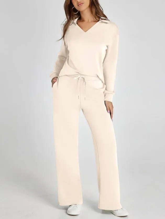 Morissette™ | Oversized Long Sleeve Top and Wide-Leg Pants Set