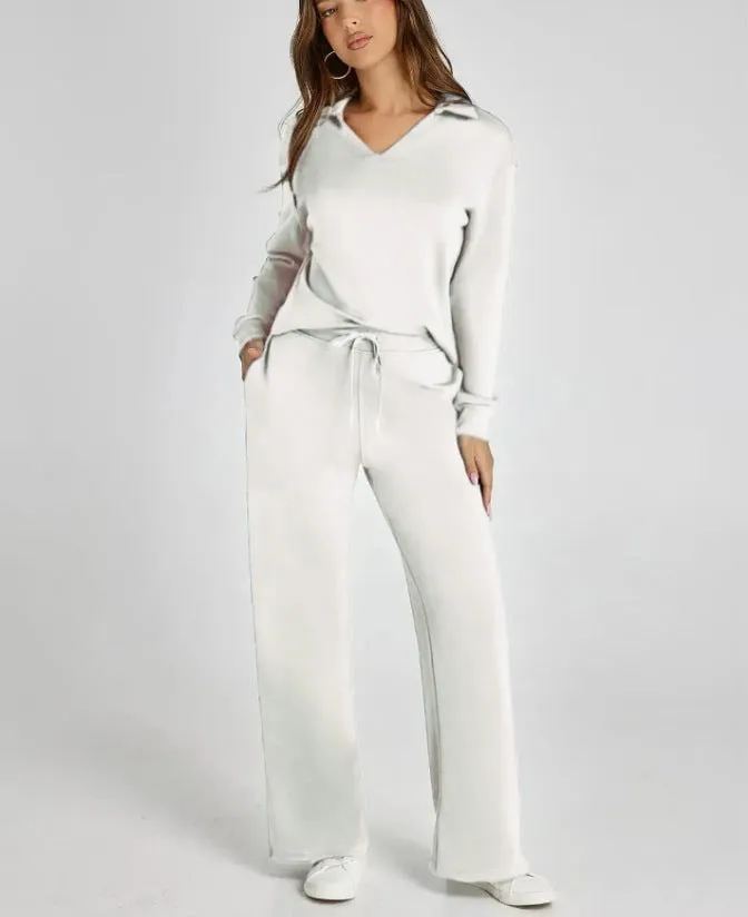 Morissette™ | Oversized Long Sleeve Top and Wide-Leg Pants Set