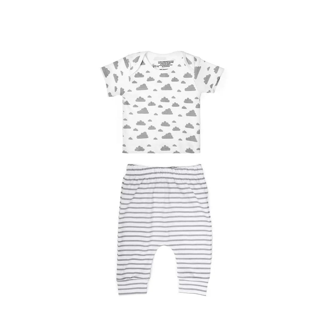 Mush Ultra Soft Bamboo Unisex Tees & Pants Combo Set for New Born Baby/Kids,Pack of 2 (6-12 Months, Daylight)