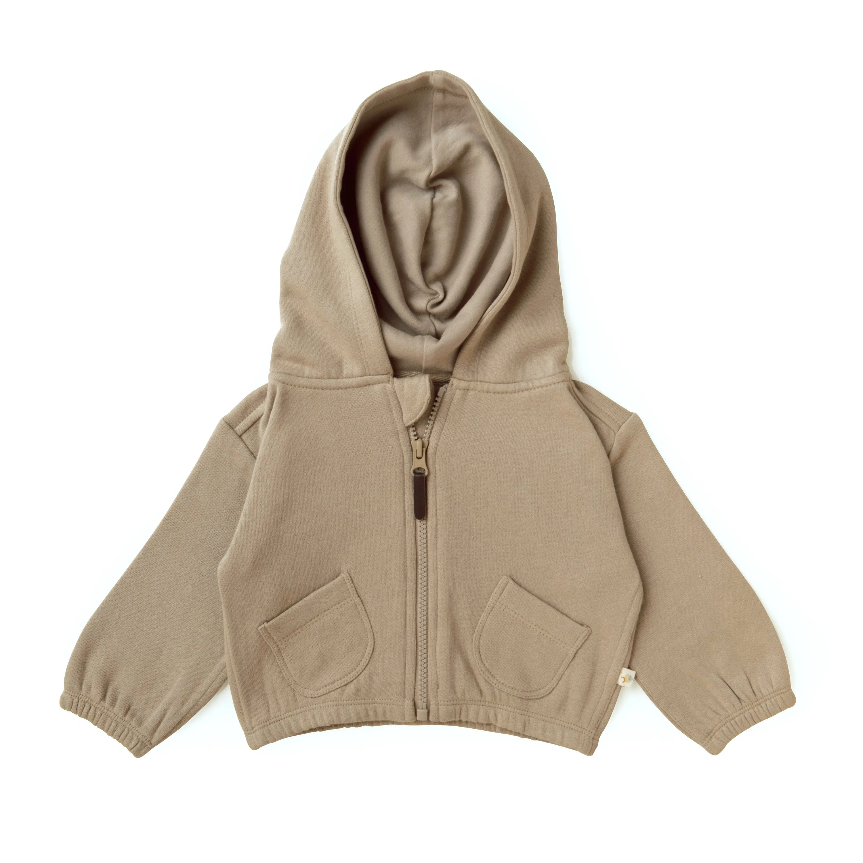 Organic Baby Toddler Hooded Jacket - Mocha