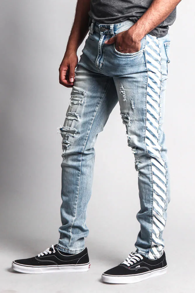 OW Striped Distressed Jeans