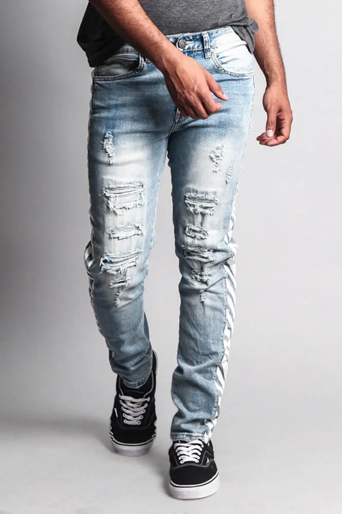 OW Striped Distressed Jeans