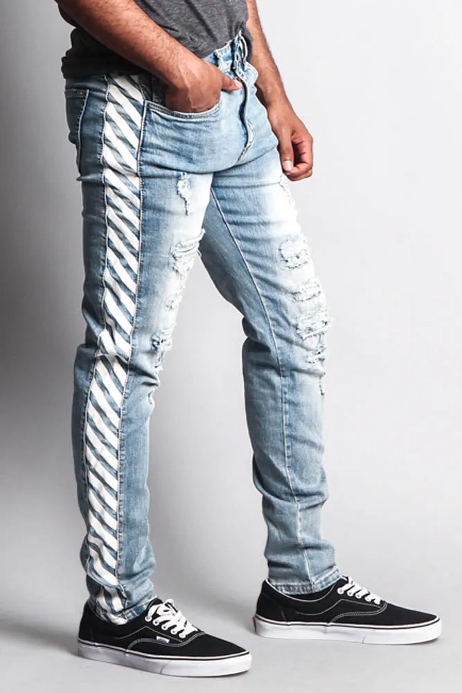 OW Striped Distressed Jeans