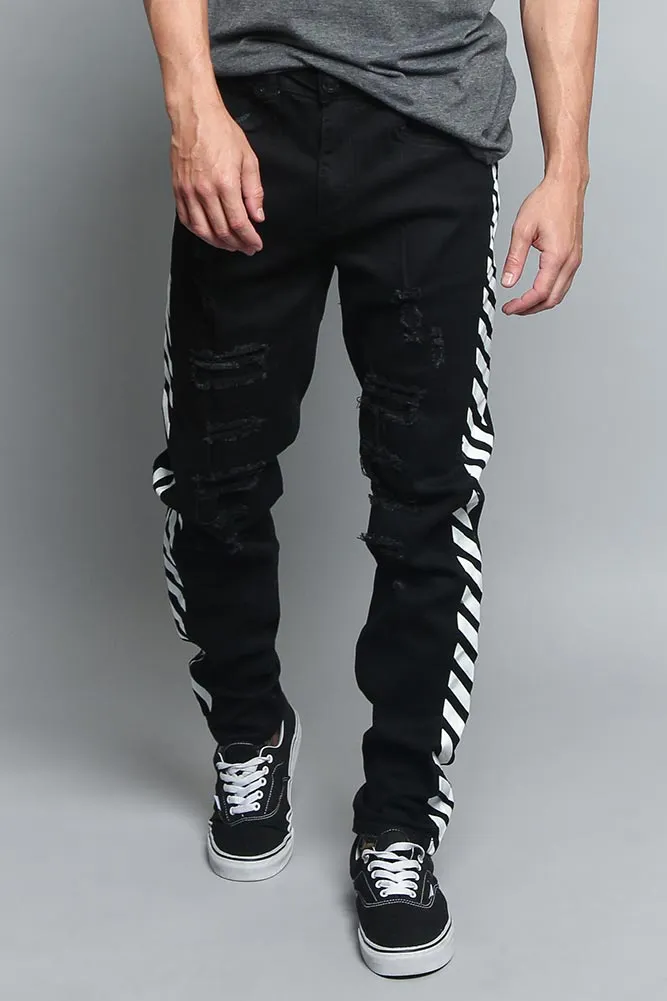 OW Striped Distressed Jeans