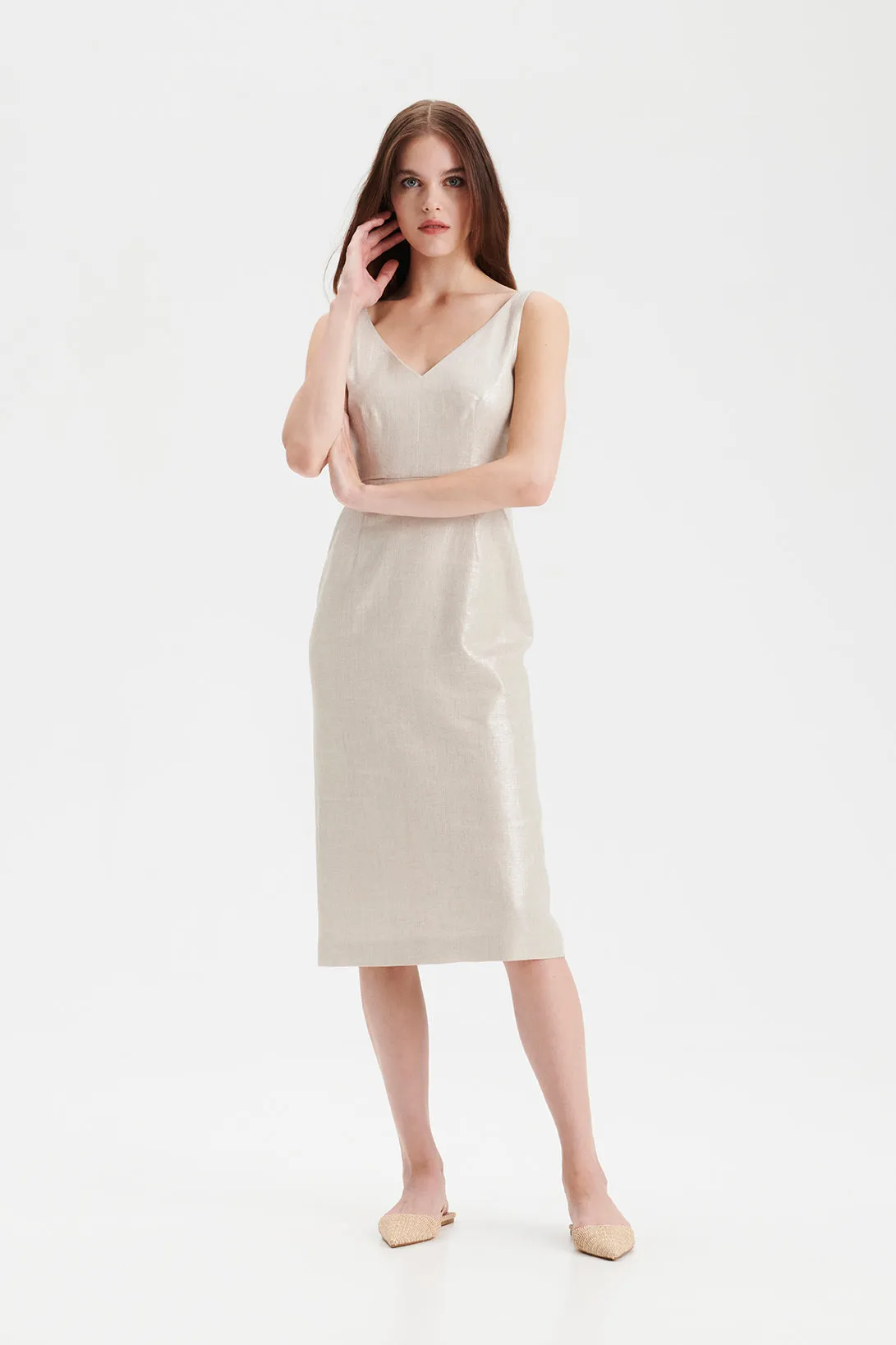 PETRONELLA linen pencil dress