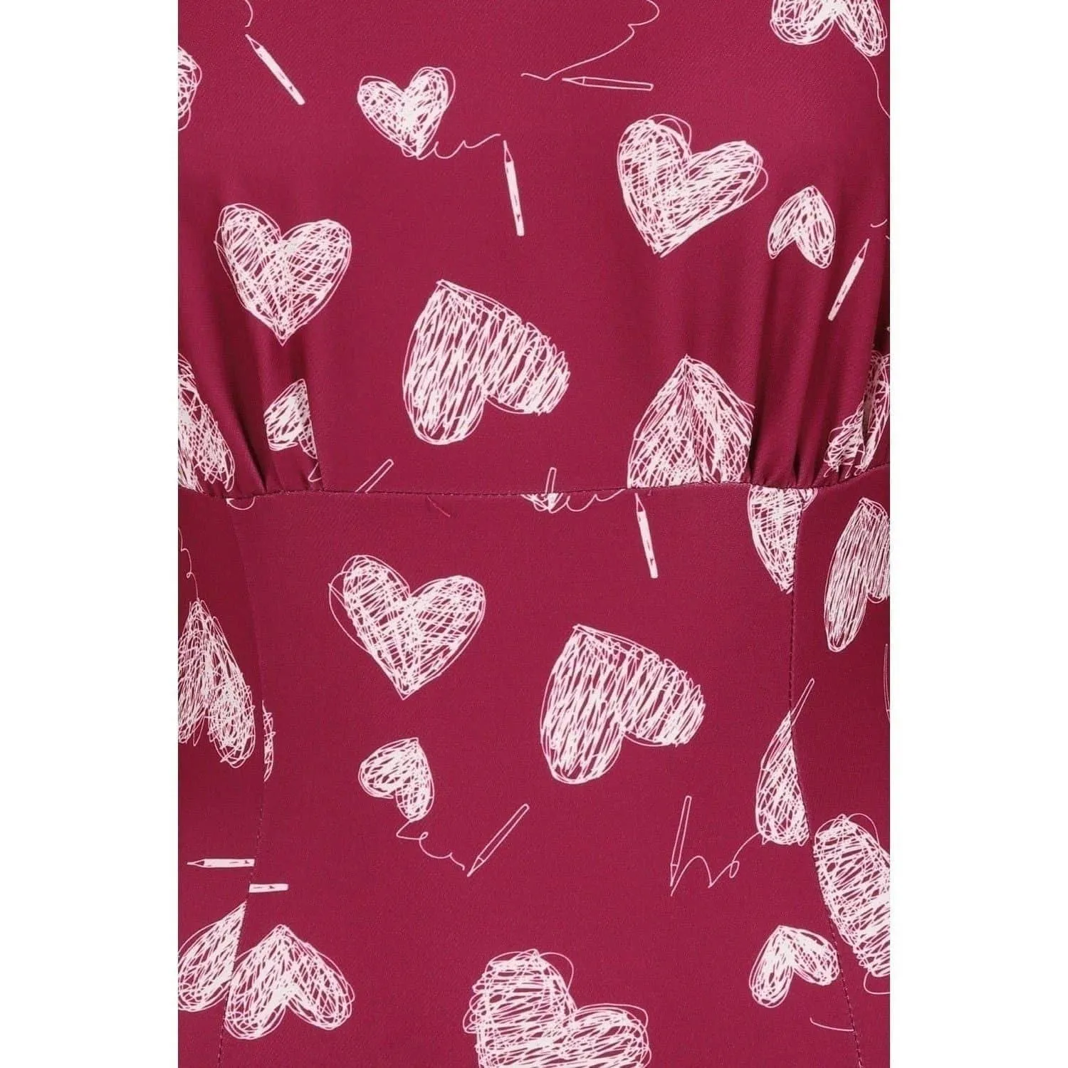 Pink And White Heart Print Wiggle Valentines Pencil Dress